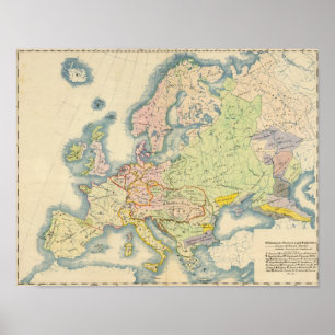 Ethnografische Landkarte Europas Poster