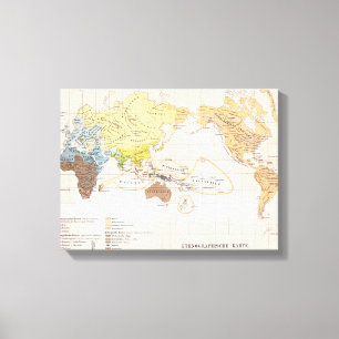 Ethnographische Karte der Welt Leinwanddruck