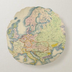 Ethnographische Karte von Europa Rundes Kissen