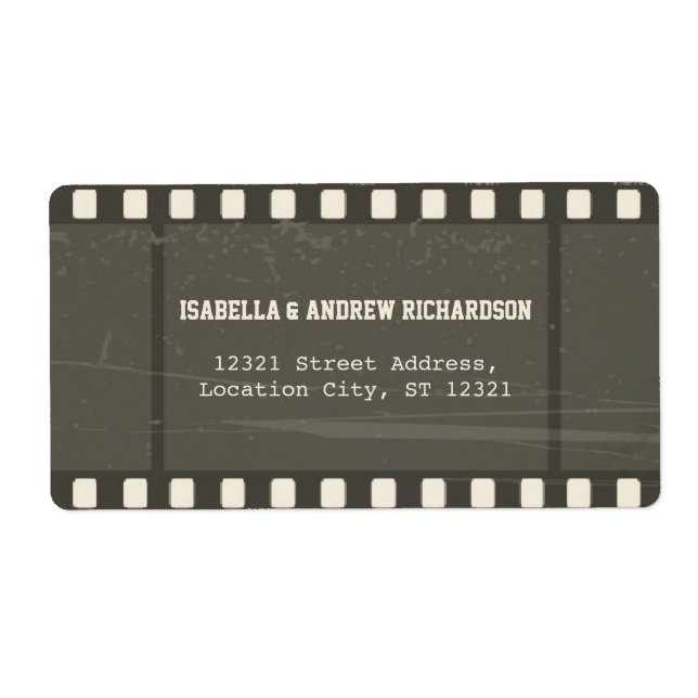 Etikett der Filmstreifen-Adresse (Vorne)