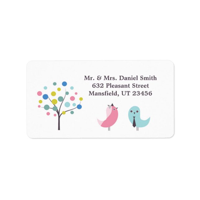 Etikett der Lieferadresse für HochzeitBirdies Adressaufkleber (Vorne)
