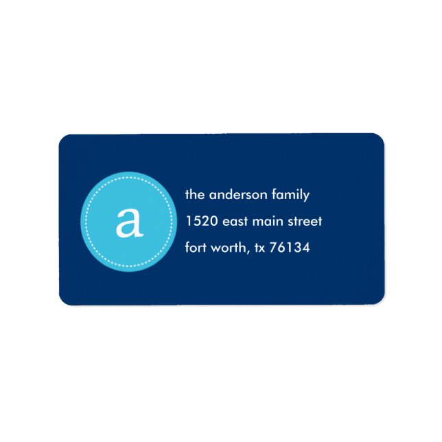 Etikett der Monogramm-Adresse Adressaufkleber (Vorne)