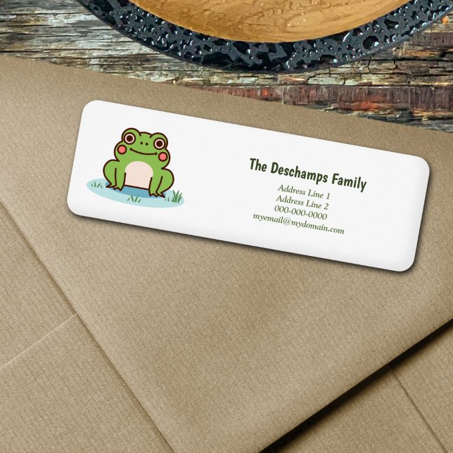 Etikett der niedlichen Frosch-Rücksendeadresse (Cute Frog Return Address Label)