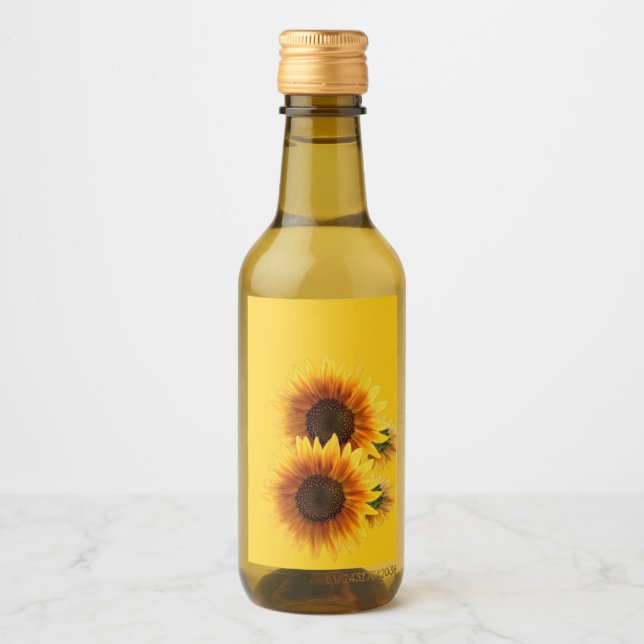 Etikett der Ölflasche mit Sonnenblumen (Vorderseite)