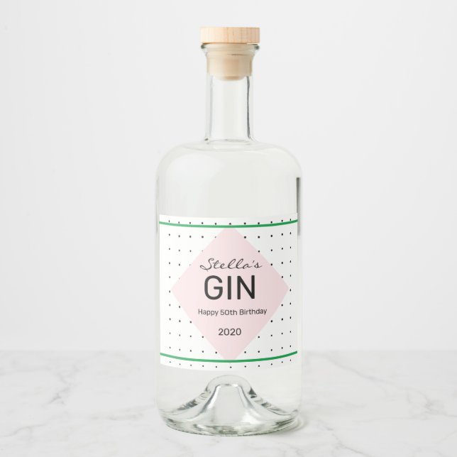 Etikett der personalisierten Gin-Flasche (Vorderseite)