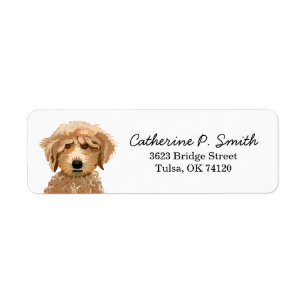 Etikett der Poodle Doodle-Rückgabeadresse