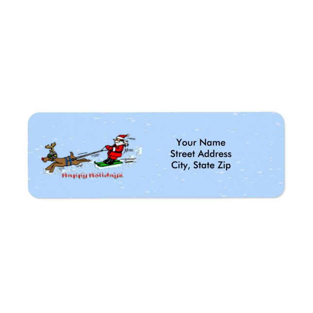 Etikett der Rücksendeadresse für Santa Skiing (Vorne)
