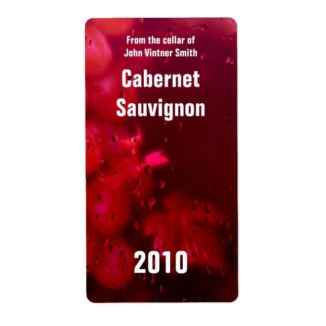 Etikett der Weinflasche (Vorne)