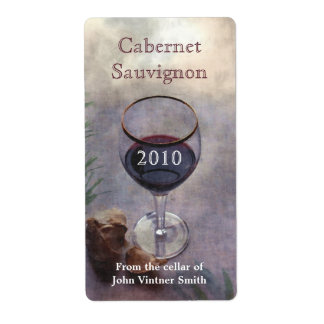 Etikett der Weinflasche