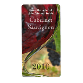 Etikett der Weinflasche