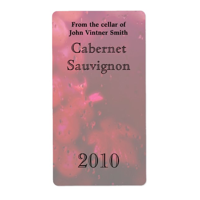 Etikett der Weinflasche (Vorne)