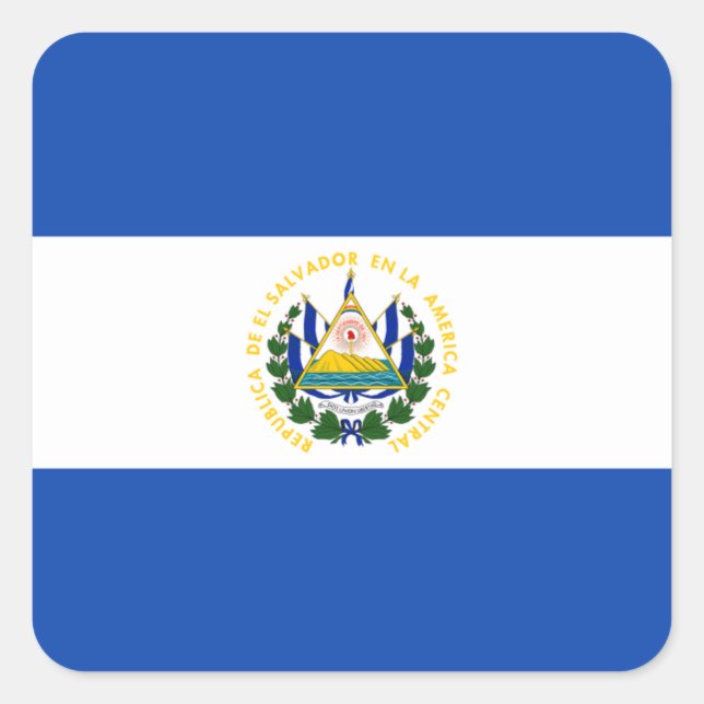 Etikett "El Salvador" Quadratischer Aufkleber (Vorderseite)