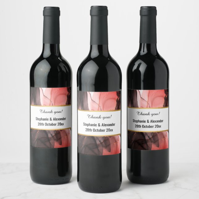 ETIKETT FÜR ABSTRAKTEN WEIN LUXE CRIMSON (Flaschen)
