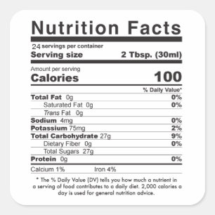 Etikett für Ahornsirup 2021 Editable Nutrition Fac Quadratischer Aufkleber