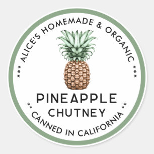 Etikett für Ananas-Chutney-Konserven Runder Aufkleber