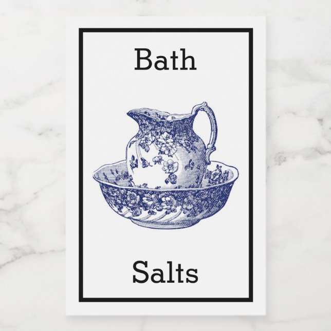 Etikett für antike Bath-Salzen (Einzelnes Label)