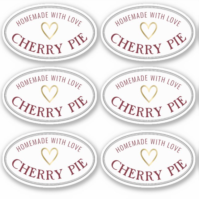 Etikett für Bäckerei oder Lebensmittel mit Herz (Vorderseite)