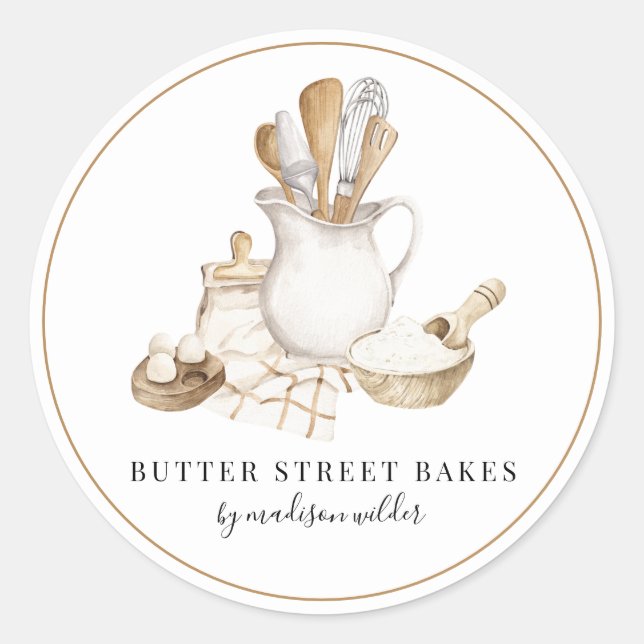 Etikett für Bäckereiwerkzeuge Runder Aufkleber (Vorderseite)