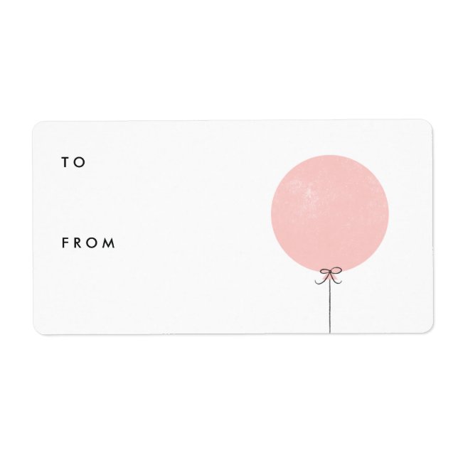 Etikett für Ballon-Geschenk - Peach (Vorne)