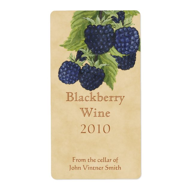 Etikett für BlackBerry-Weinflaschen (Vorne)