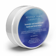 Etikett für blaue und Lila Aquarellkosmetik