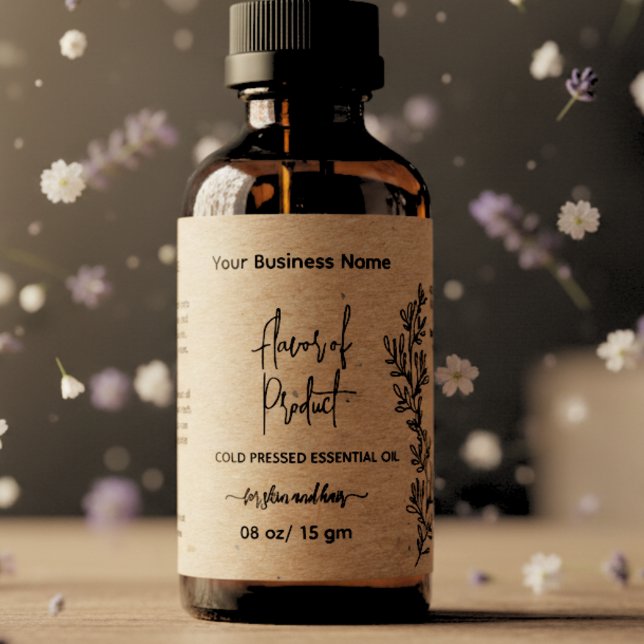 Etikett für Botanische Kraft Essenzielle Ölflasche (Von Creator hochgeladen)