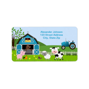Etikett für Boy Barnyard Farm Animes Adressaufkleber