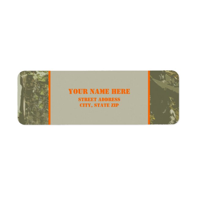 Etikett für Camouflage und Orange-Adresse (Vorne)