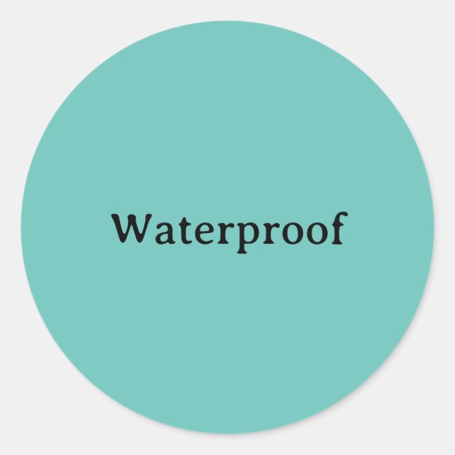 Etikett für das Aquamarin blaue  blaue Etikett für Runder Aufkleber (Vorderseite)