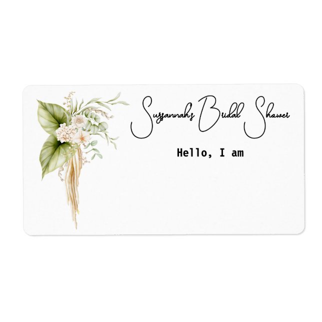 Etikett für das elegante Blumengrenzpapier (Vorne)