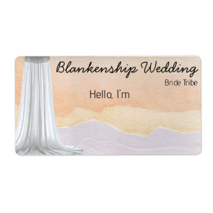 Etikett für das Hochzeitfarbenzeichen
