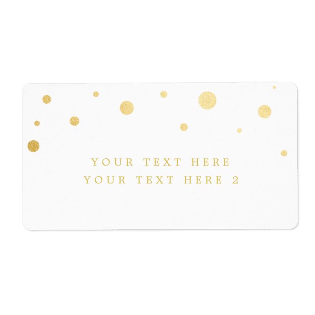 Etikett für das Party "White & Gold Foil Modern Do (Vorne)