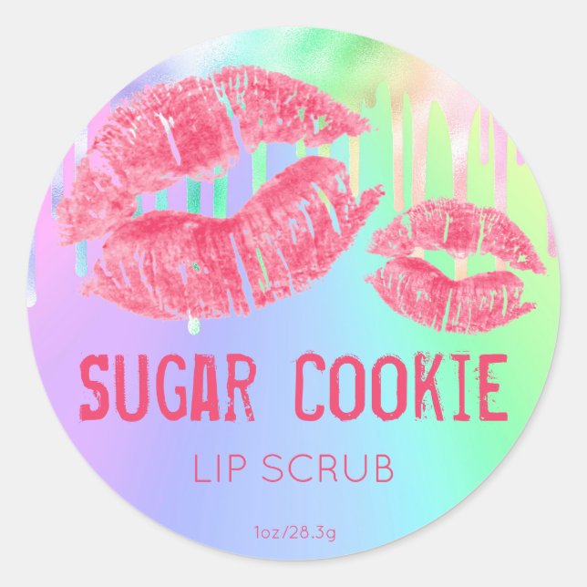 Etikett für das Pastell-Shimmer Lip-Scrub Runder Aufkleber (Vorderseite)
