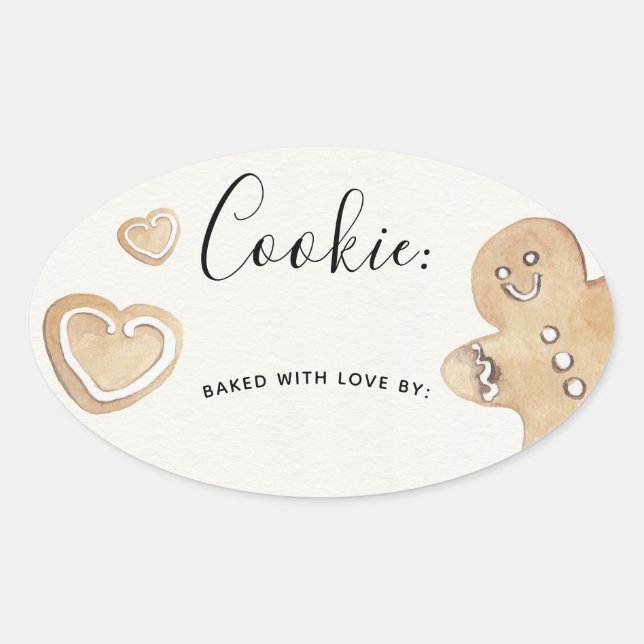 Etikett für den Holiday Cookie Exchange Ovaler Aufkleber (Vorderseite)