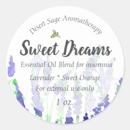 Etikett für die Aromatherapie mit Lavendel Runder Aufkleber