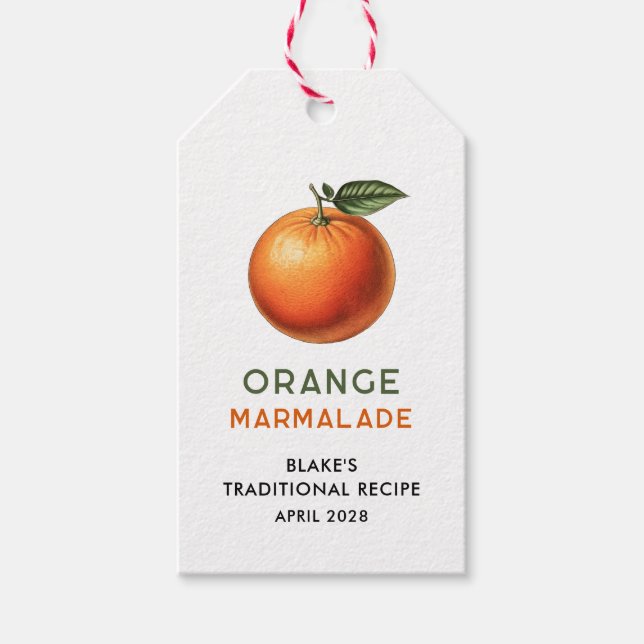Etikett für die bearbeitete Orangenmarmelade Geschenkanhänger (Vorderseite)