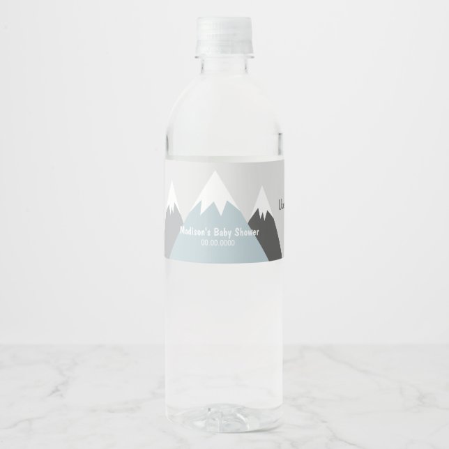 Etikett für die Bergwasserflasche, Abenteuerverpac (Vorderseite)