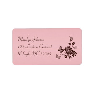 Etikett für die blaue Farbe Rosa und Braun Adressaufkleber