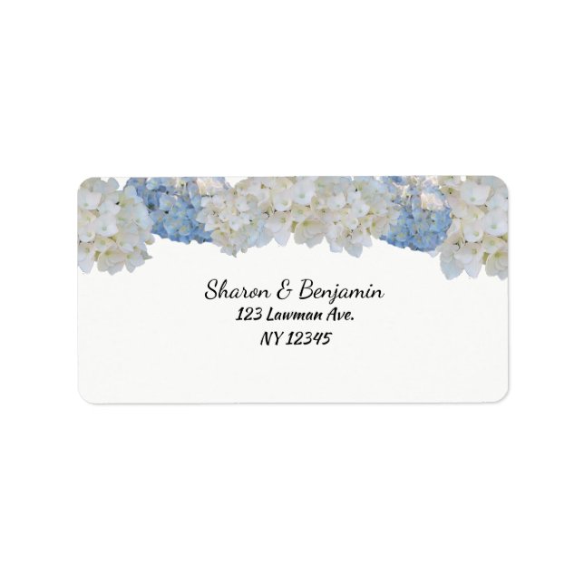 Etikett für die Blumenanschrift White and Blue Hyd Adressaufkleber (Vorne)