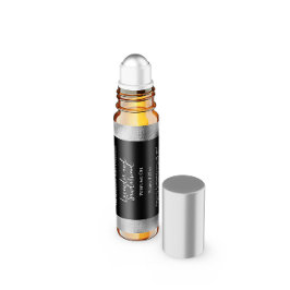 Etikett für die Duftwalze in Schwarz und Silberfol