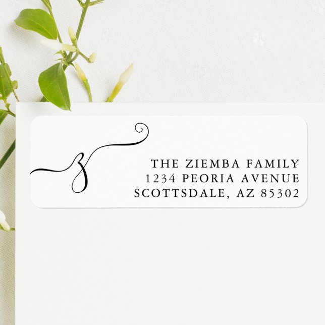 Etikett für die erste Monogramm-Rücksendeadresse (Von Creator hochgeladen)