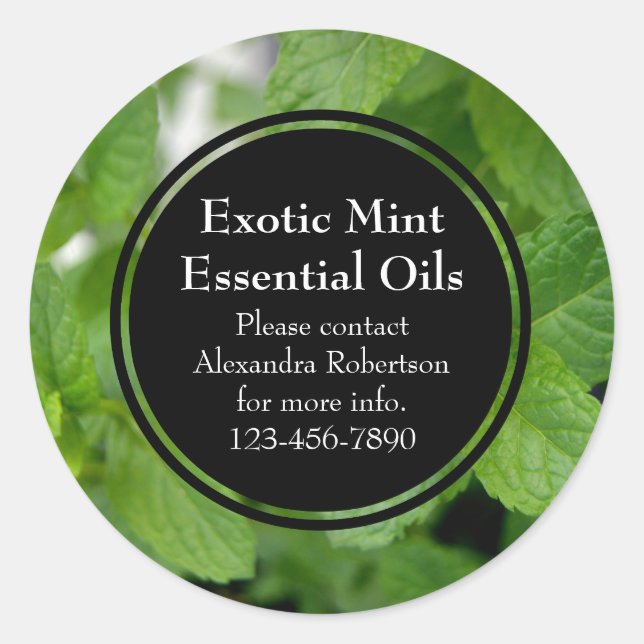 Etikett für die Flasche mit Essential Oil Runder Aufkleber (Vorderseite)