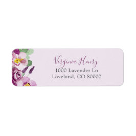 Etikett für die florale Rücksendeadresse