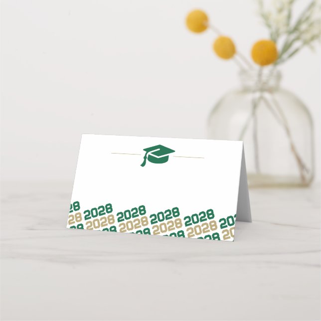 Etikett für die grüne und goldene Graduierung, Leb Platzkarte (Rückseite)