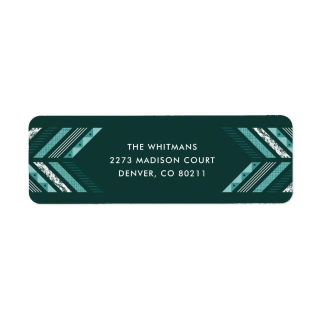 Etikett für die Herringbone-Band - Aquamarin (Vorne)