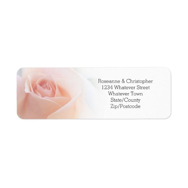 Etikett für die Hochzeitrückgabe Peach Pink Rosenk (Vorne)