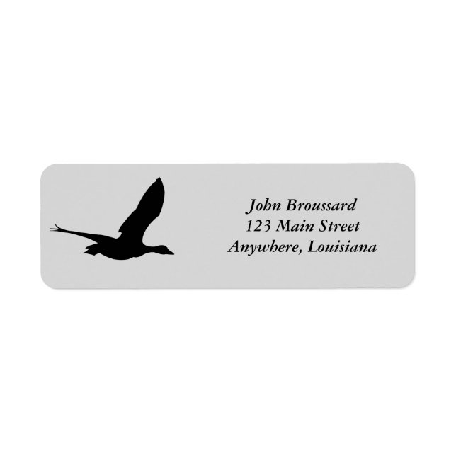 Etikett für die Kopfadresse des Flying Duck (Vorne)