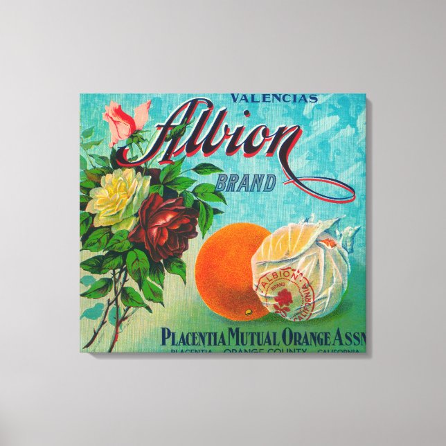 Etikett für die Marke Albion Citrus Crate Leinwanddruck (Vorderseite)