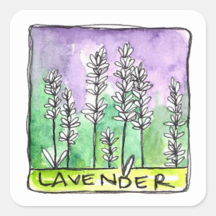 Etikett für die Mischung von Lavendel-Kräutertee Quadratischer Aufkleber