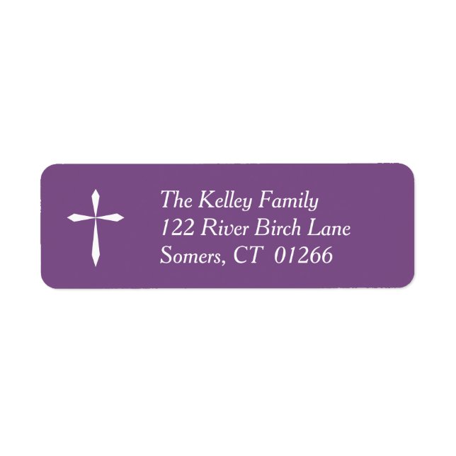 Etikett für die Religiöse Adresse des Weißen Kreuz (Vorne)